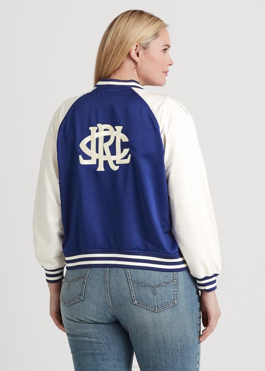 raffineret navy/creme Kvinder Ralph Lauren satin bomber jakke Z426B4622