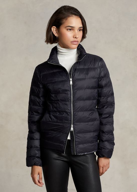sort Kvinder Ralph Lauren pakbar quiltet jakke Z426B3286