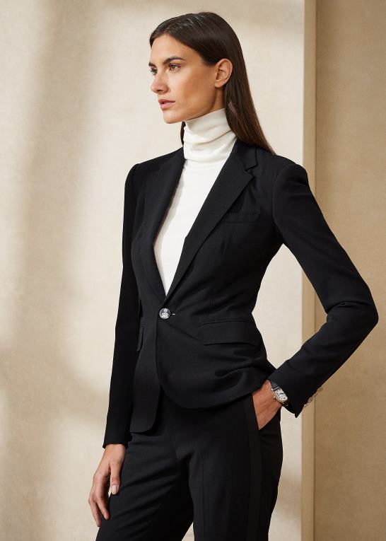 sort Kvinder Ralph Lauren parker stretch uldjakke Z426B3443