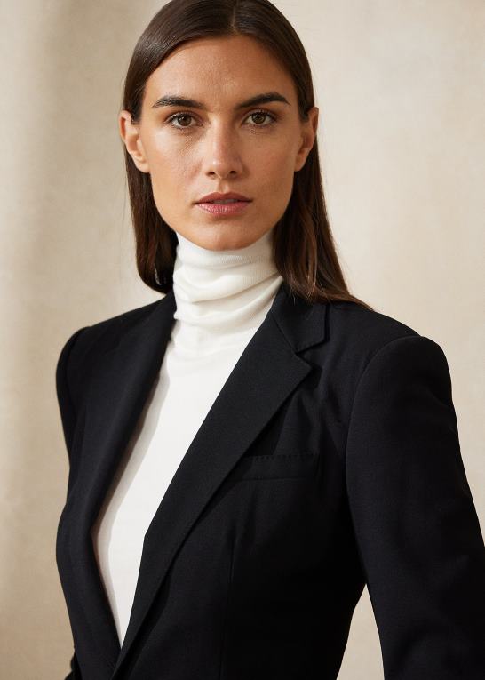 sort Kvinder Ralph Lauren parker stretch uldjakke Z426B3443