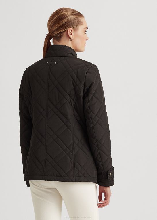 sort Kvinder Ralph Lauren quiltet mockneck jakke Z426B4120