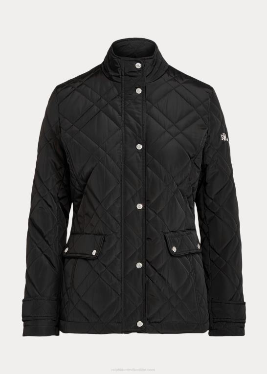 sort Kvinder Ralph Lauren quiltet mockneck jakke Z426B4459