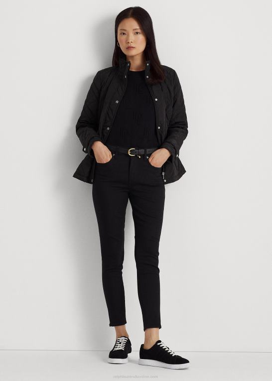 sort Kvinder Ralph Lauren quiltet mockneck jakke Z426B4459