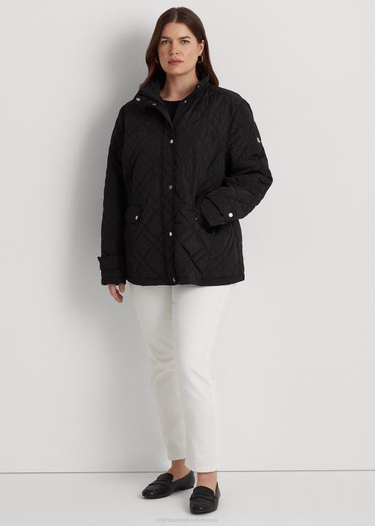 sort Kvinder Ralph Lauren quiltet mockneck jakke Z426B4706