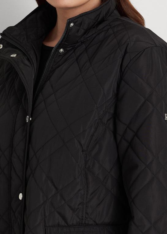 sort Kvinder Ralph Lauren quiltet mockneck jakke Z426B4706