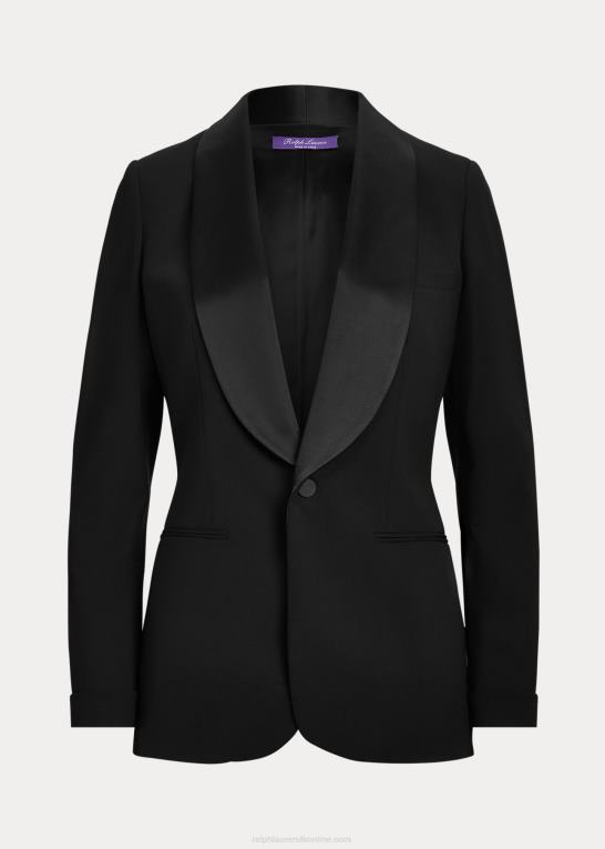 sort Kvinder Ralph Lauren sawyer uld smoking jakke Z426B3439