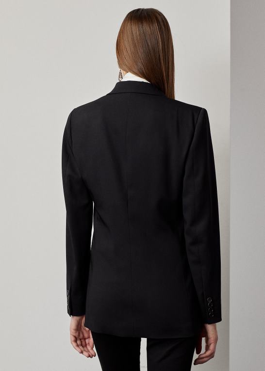 sort Kvinder Ralph Lauren truett uld gabardine smokingjakke Z426B9331