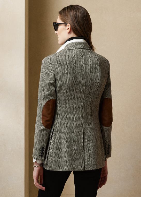 sort/creme Kvinder Ralph Lauren tweed-jakken Z426B3463