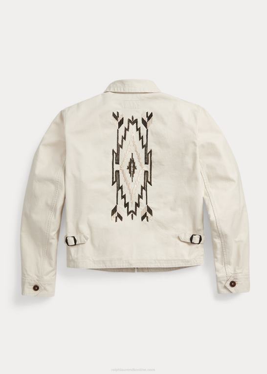 tonal creme Kvinder Ralph Lauren broderet slubvævet jakke Z426B3614