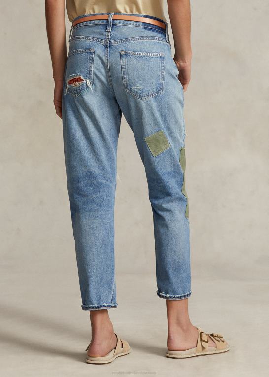 Kvinder Ralph Lauren den slanke tilspidsede patchwork-jean Z426B3217