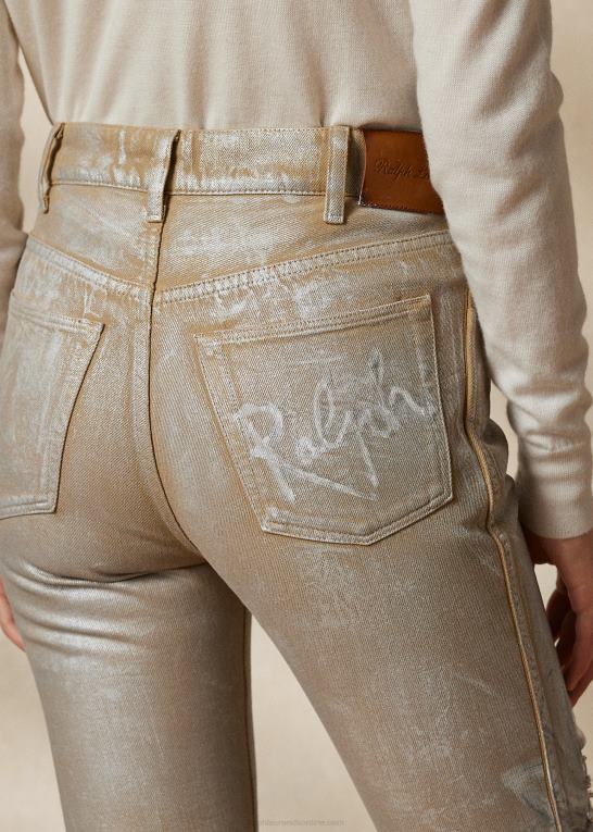 belagt sølv blomstret Kvinder Ralph Lauren 160 slim denim jean Z426B3549