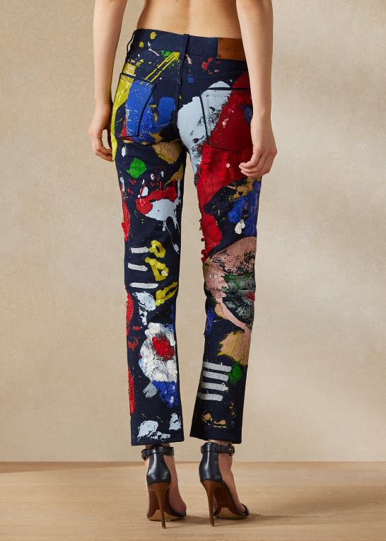 blomsterdrømme multi Kvinder Ralph Lauren udsmykket 750 straight ankel jean Z426B3519
