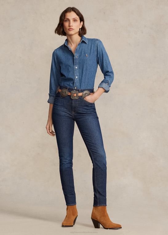 celebes vask Kvinder Ralph Lauren skinny jeans i høj talje Z426B3149