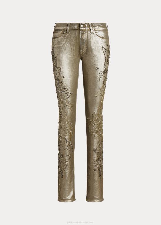 champagne Kvinder Ralph Lauren udsmykket 160 slim denim jean Z426B3555