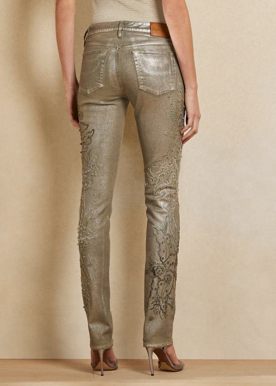 champagne Kvinder Ralph Lauren udsmykket 160 slim denim jean Z426B3555