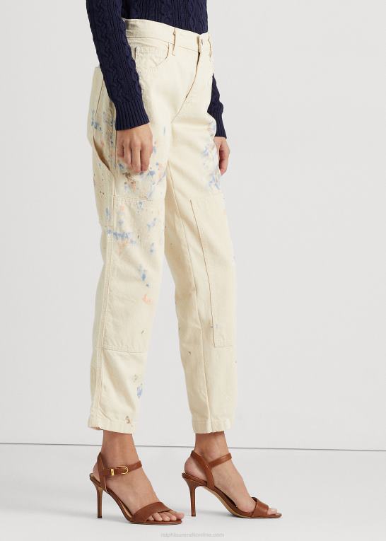 creme vask Kvinder Ralph Lauren maling-splatter denim snedker jean Z426B4039