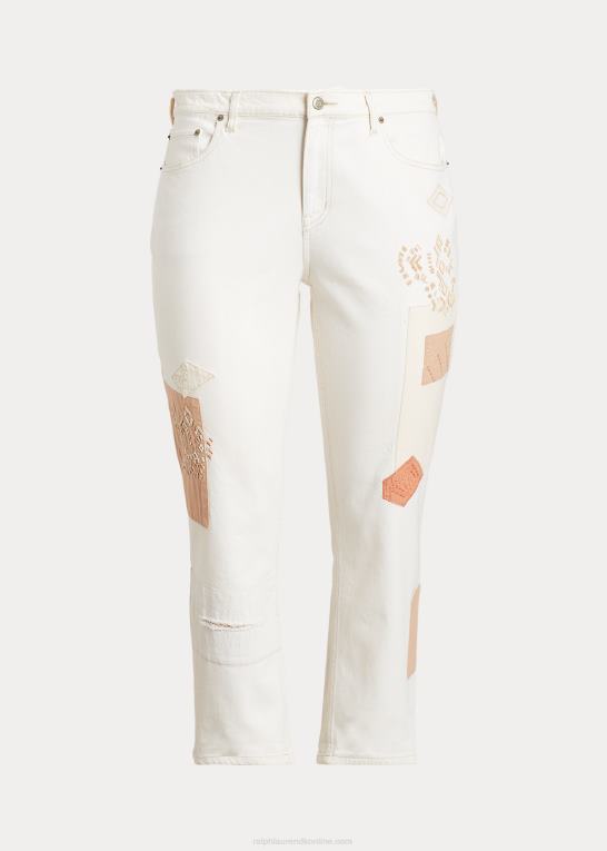 creme vask Kvinder Ralph Lauren patchwork afslappet tilspidsede ankeljean Z426B4773