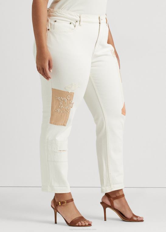 creme vask Kvinder Ralph Lauren patchwork afslappet tilspidsede ankeljean Z426B4773