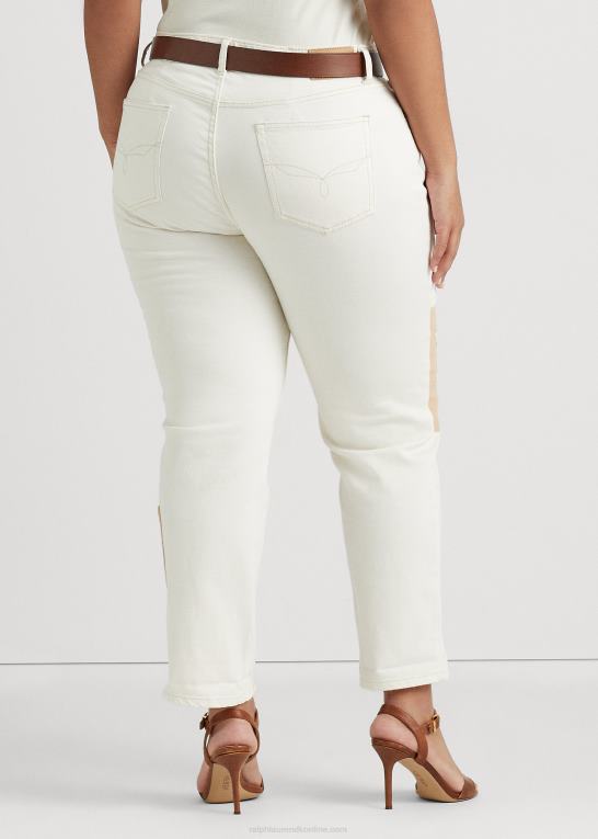 creme vask Kvinder Ralph Lauren patchwork afslappet tilspidsede ankeljean Z426B4773