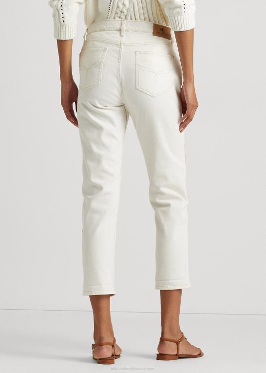 creme vask Kvinder Ralph Lauren patchwork afslappet tilspidsede ankeljean Z426B4867