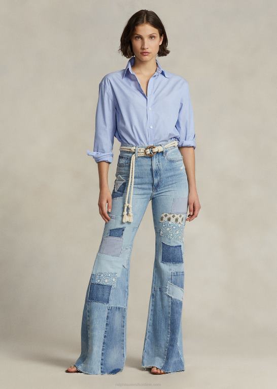 del valle vask Kvinder Ralph Lauren patchwork flare jean i bomuld Z426B3090