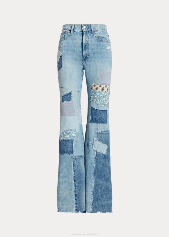 del valle vask Kvinder Ralph Lauren patchwork flare jean i bomuld Z426B3090