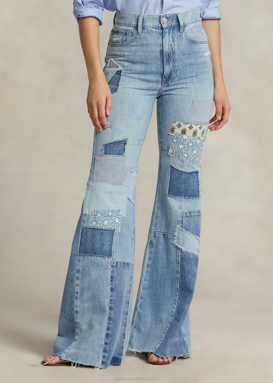 del valle vask Kvinder Ralph Lauren patchwork flare jean i bomuld Z426B3090
