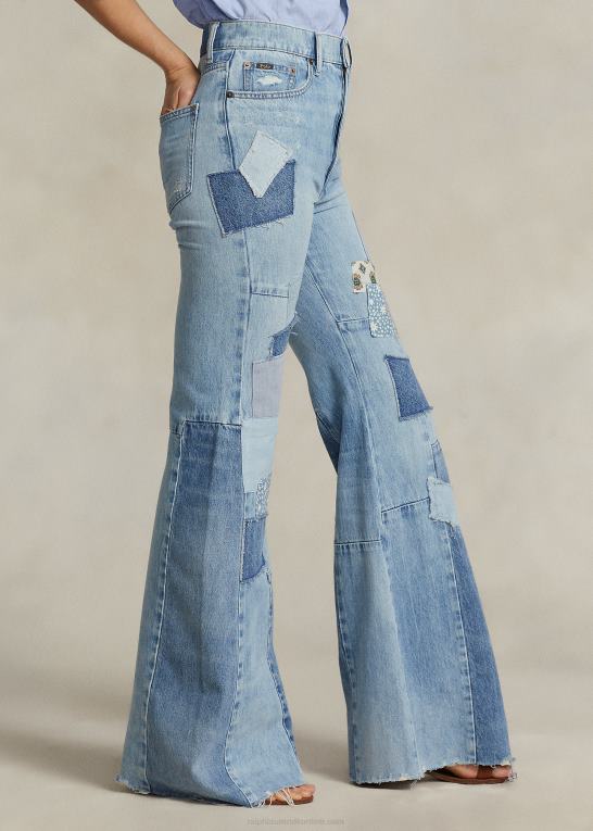 del valle vask Kvinder Ralph Lauren patchwork flare jean i bomuld Z426B3090