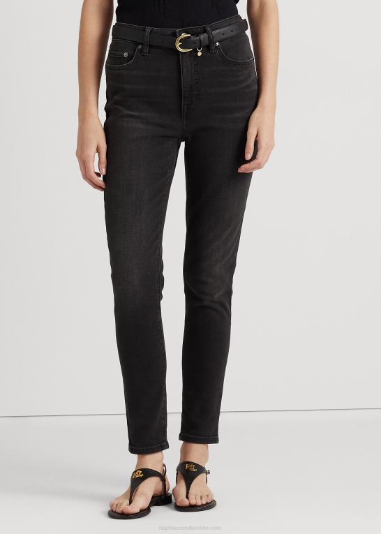 empire sort vask Kvinder Ralph Lauren skinny ankeljeans i høj talje Z426B4195