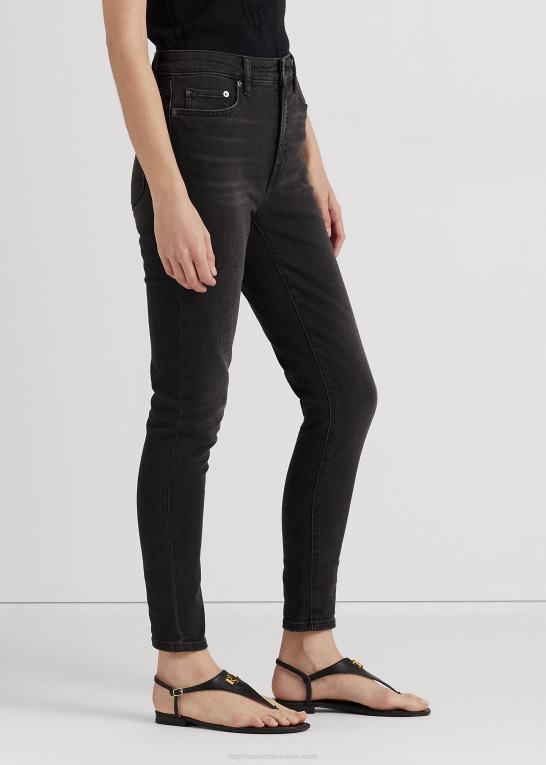 empire sort vask Kvinder Ralph Lauren skinny ankeljeans i høj talje Z426B4195