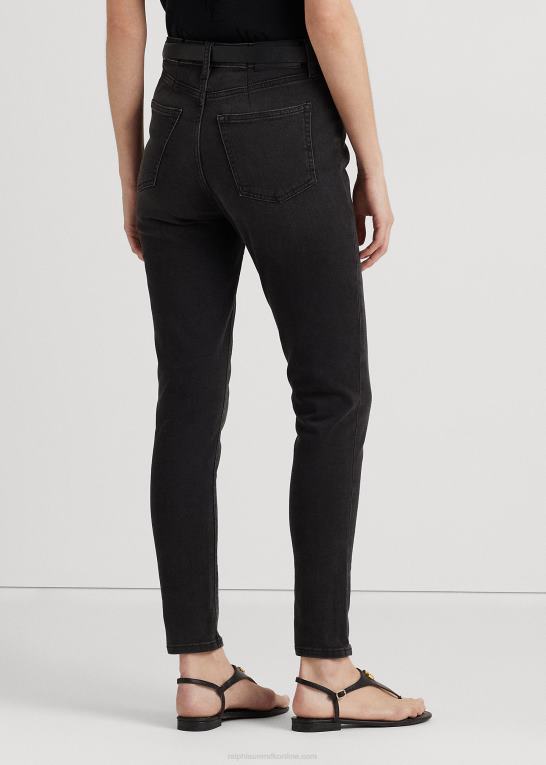 empire sort vask Kvinder Ralph Lauren skinny ankeljeans i høj talje Z426B4195