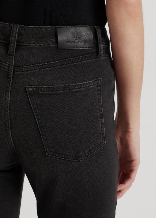 empire sort vask Kvinder Ralph Lauren skinny ankeljeans i høj talje Z426B4195