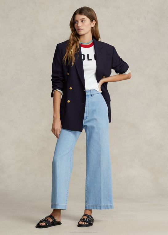 geffen vask Kvinder Ralph Lauren cropped jean med brede ben i høj talje Z426B2951
