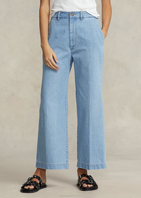 geffen vask Kvinder Ralph Lauren cropped jean med brede ben i høj talje Z426B2951
