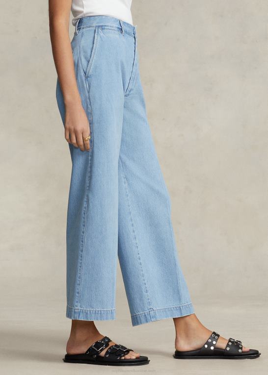 geffen vask Kvinder Ralph Lauren cropped jean med brede ben i høj talje Z426B2951