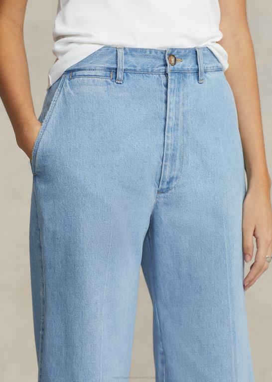 geffen vask Kvinder Ralph Lauren cropped jean med brede ben i høj talje Z426B2951