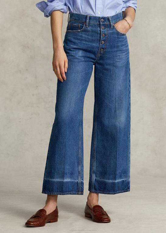 georgia vask Kvinder Ralph Lauren cropped jean med brede ben Z426B2887