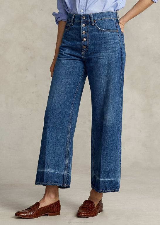 georgia vask Kvinder Ralph Lauren cropped jean med brede ben Z426B2887