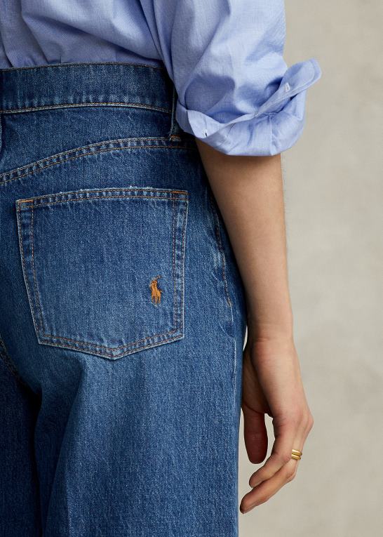 georgia vask Kvinder Ralph Lauren cropped jean med brede ben Z426B2887