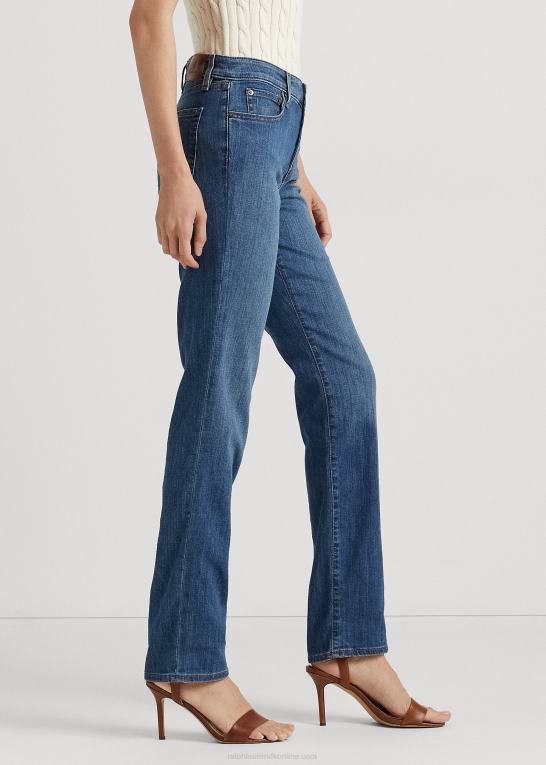 havblå vask denim Kvinder Ralph Lauren mellemhøj straight jean Z426B4274