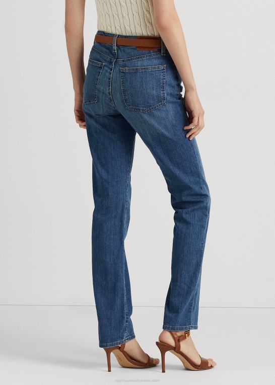 havblå vask denim Kvinder Ralph Lauren mellemhøj straight jean Z426B4274