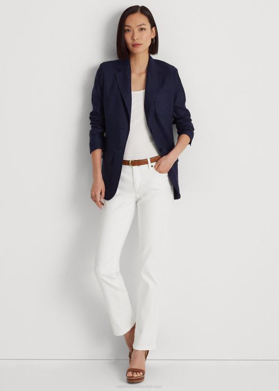 hvid Kvinder Ralph Lauren lav talje straight curvy jean Z426B4266