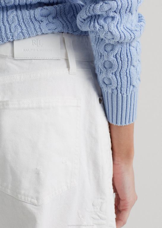 hvid vask Kvinder Ralph Lauren eyelet high-rise wide-ben cropped jean Z426B3904