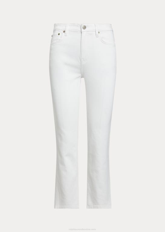 hvid vask Kvinder Ralph Lauren højtaljede jeans med lige ankel Z426B4475