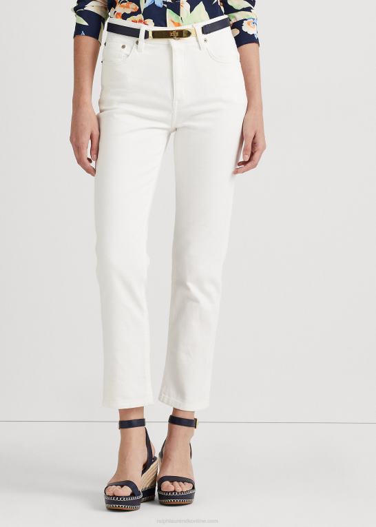 hvid vask Kvinder Ralph Lauren højtaljede jeans med lige ankel Z426B4475