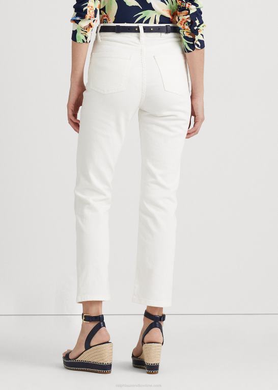 hvid vask Kvinder Ralph Lauren højtaljede jeans med lige ankel Z426B4475