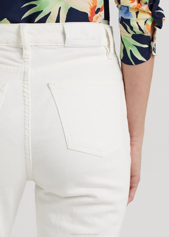 hvid vask Kvinder Ralph Lauren højtaljede jeans med lige ankel Z426B4475