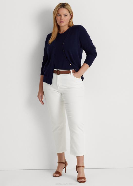 hvid vask Kvinder Ralph Lauren højtaljede jeans med lige ankel Z426B4717