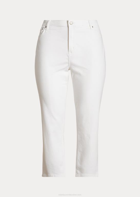 hvid vask Kvinder Ralph Lauren højtaljede jeans med lige ankel Z426B4717