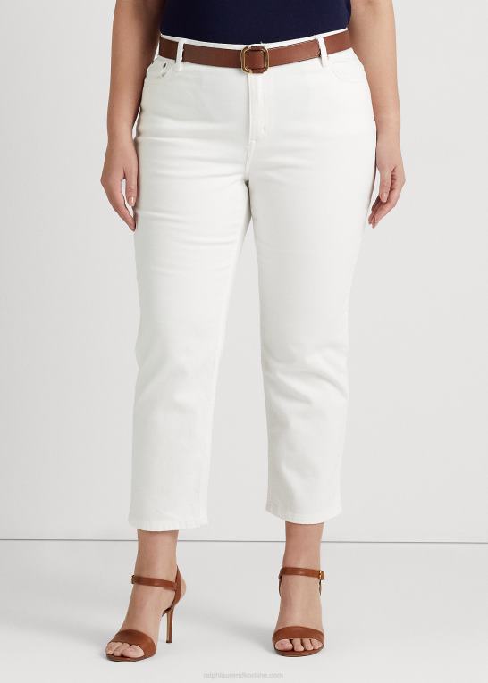 hvid vask Kvinder Ralph Lauren højtaljede jeans med lige ankel Z426B4717
